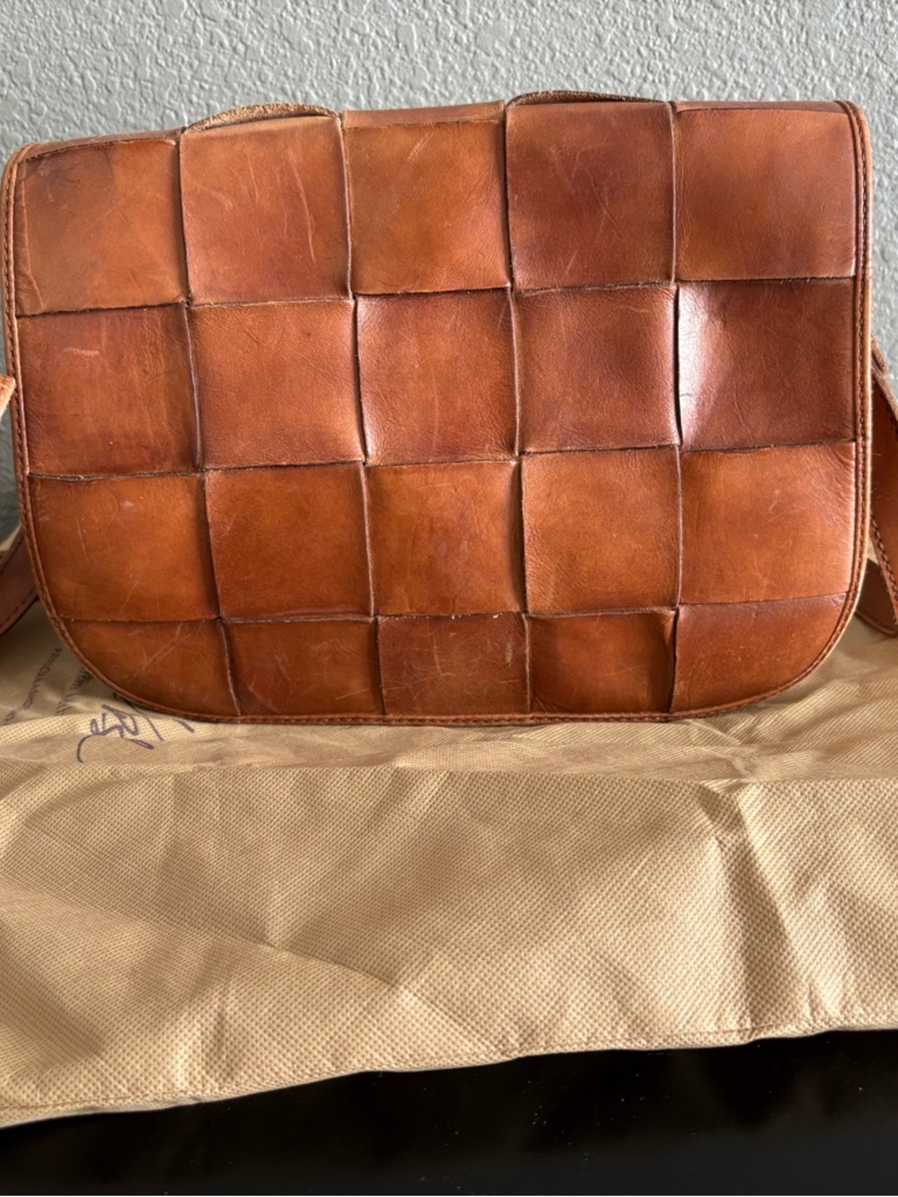 Patricia Nash Woven Leather Crossbody Bag - Brown